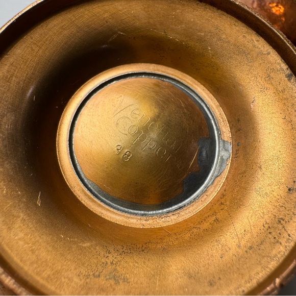 Vintage 70s Venetian Copper Morton Parker Sugar Creamer Cottagecore Farmhouse - Picture 11 of 14